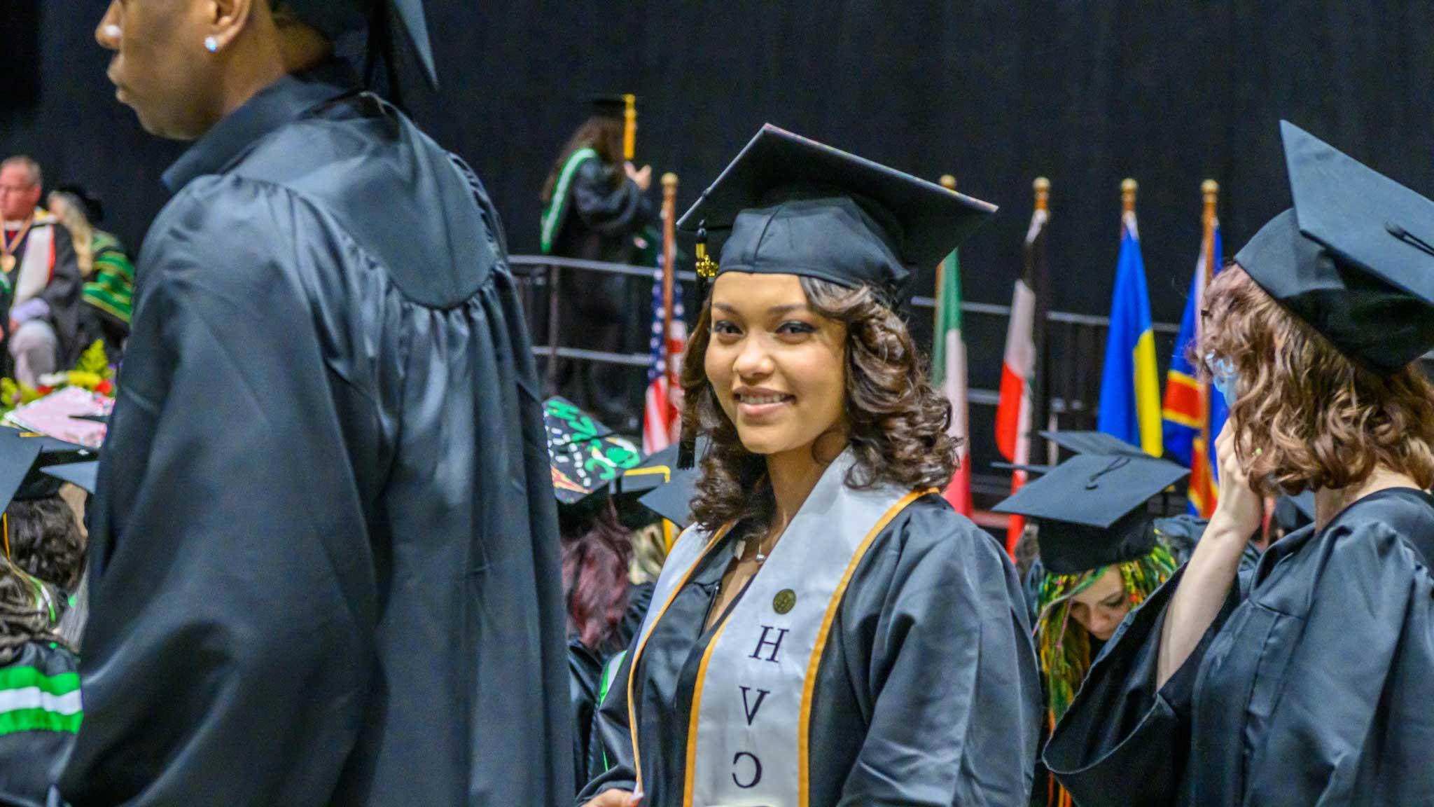 Black woman at graduation